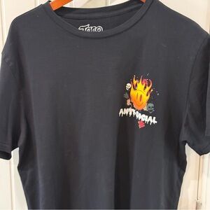 Taco Tuesday Anti Social Flaming Smile Graphic T-Shirt Black XL